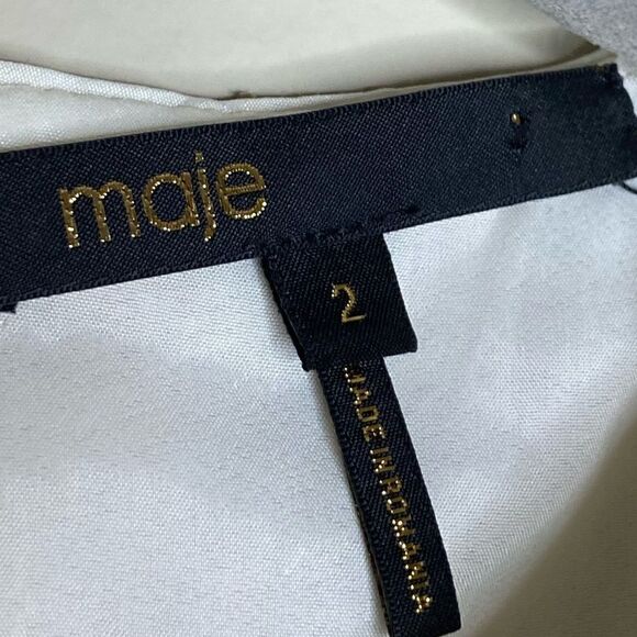 Maje Regie Mini Gold Dress Sequin Long Sleeve Size M - Picture 9 of 11